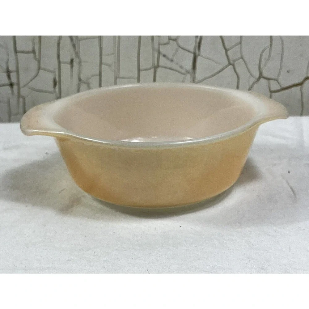 Vintage Anchor Hocking Fire King 472 Peach Lustre Ovenware Baking Casserole Dish - Picture 1 of 8